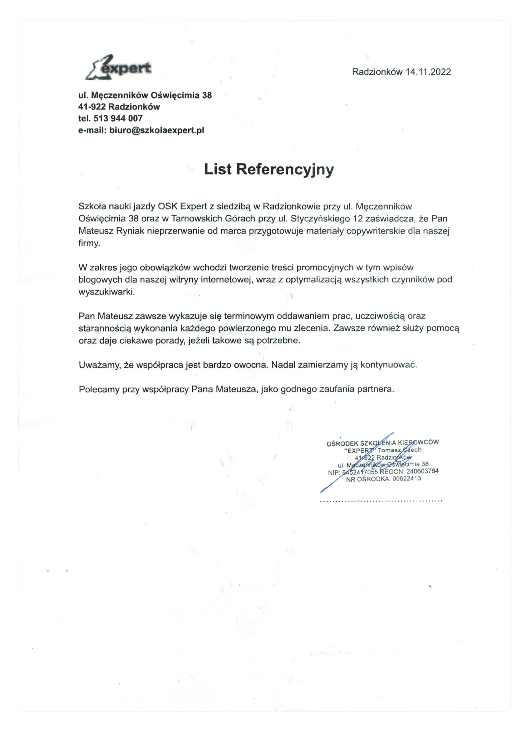Referencja klienta 8