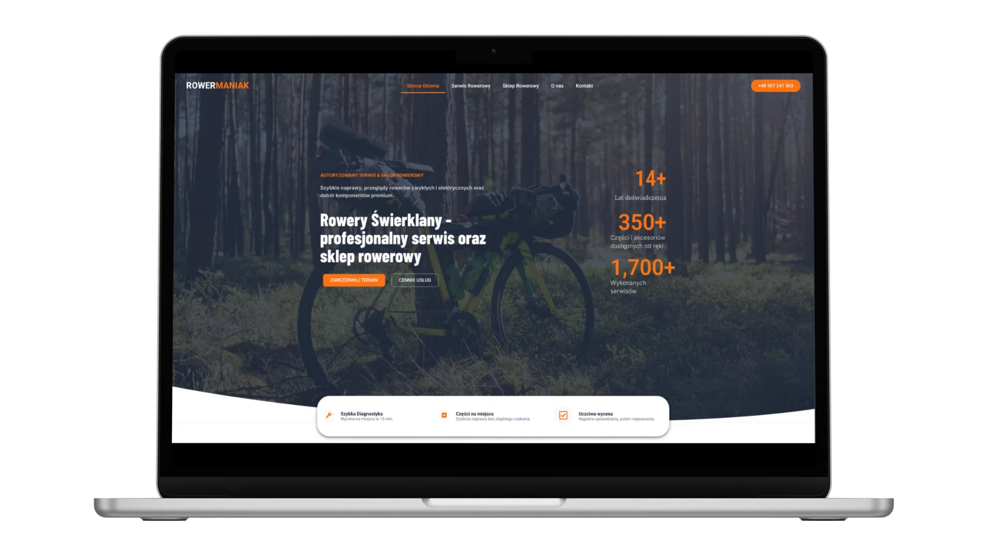 Rowermaniak.pl - realizacja strony internetowej i SEO lokalnego