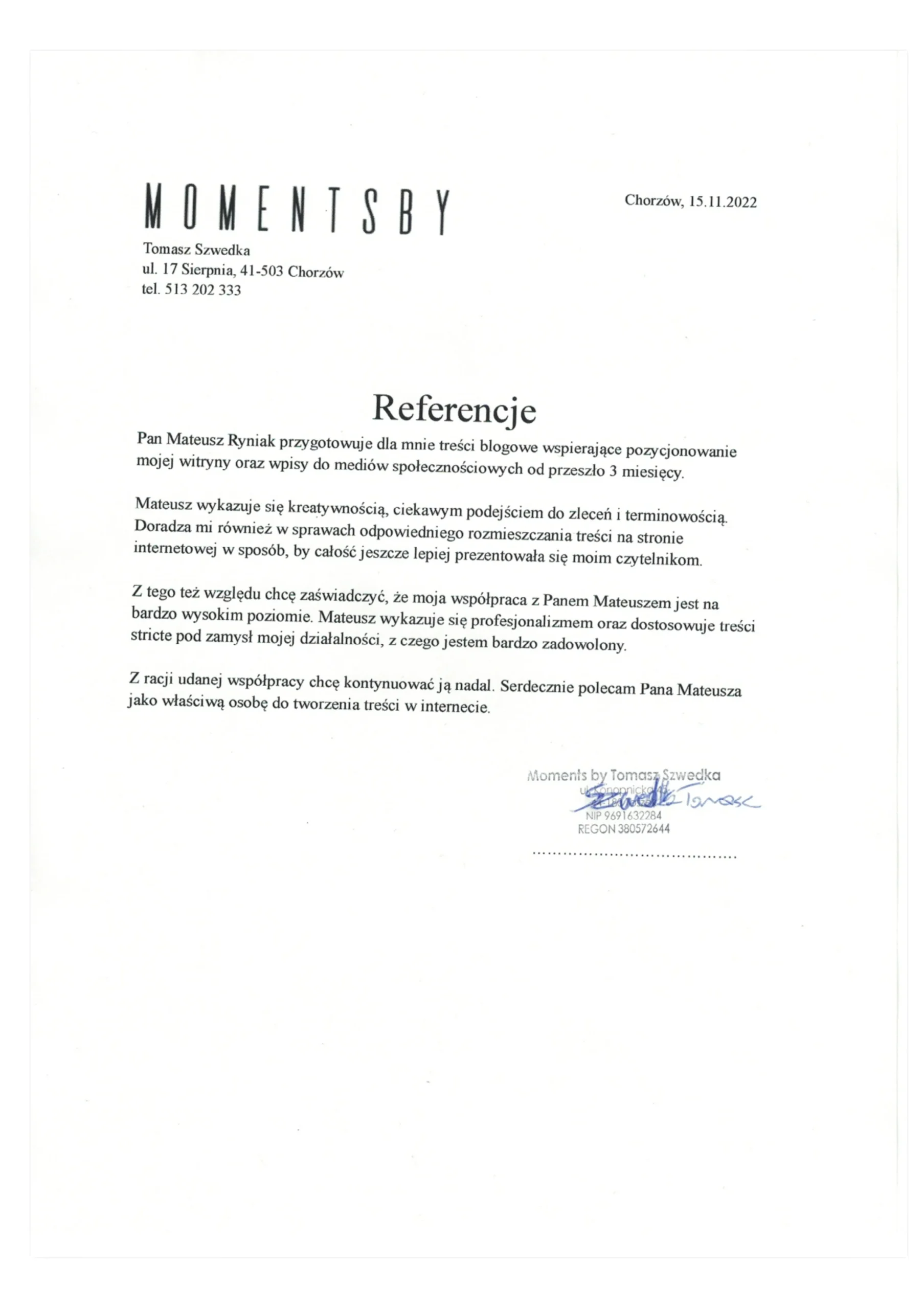 Referencja klienta 5