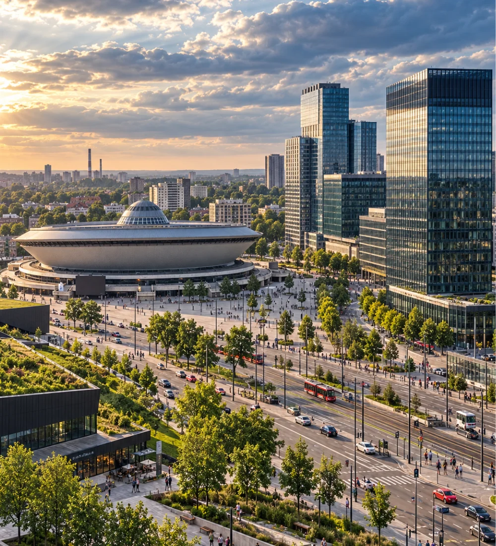 Katowice — nowoczesna zabudowa miasta